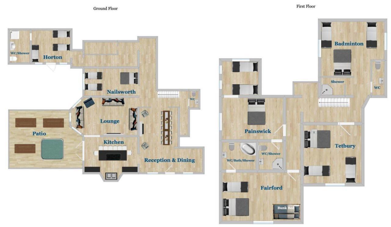 Cotswold Manor House - Country House Retreat With Hot Tub, Ideal For Large Groups Petty France 외부 사진